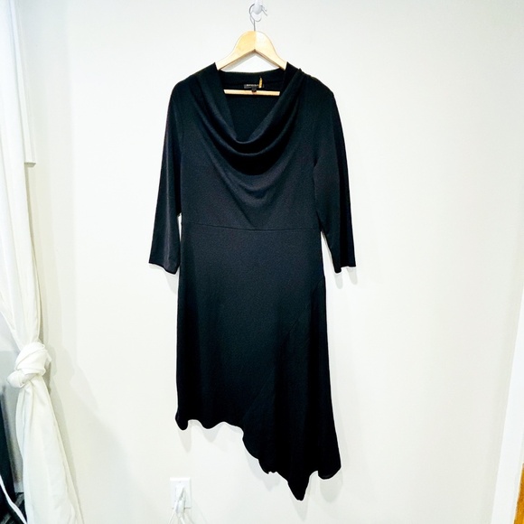 DONNA KARAN 3/4 Sleeve Scoop Neck Above The Knee Formal Hi-Lo Dress - Picture 2 of 9